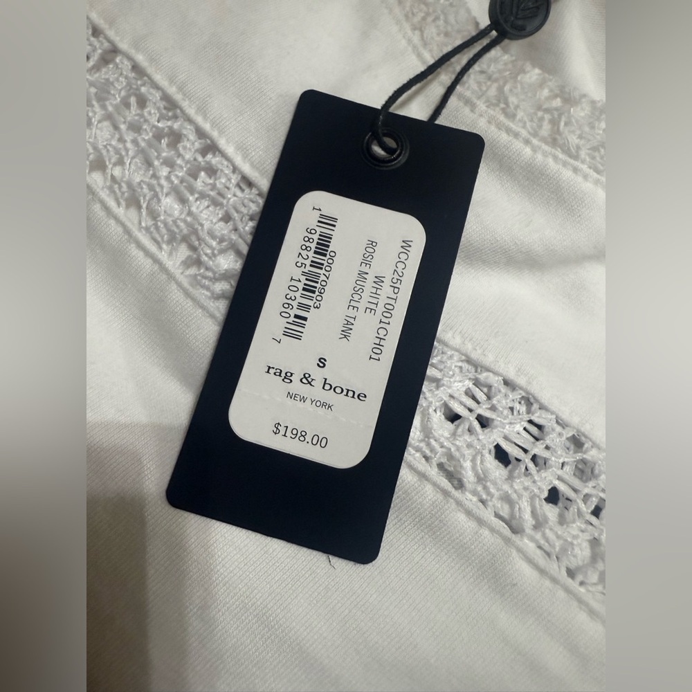*NWT* Rag & Bone Rosie Lace-Trim Cotton Tank - Picture 7 of 7
